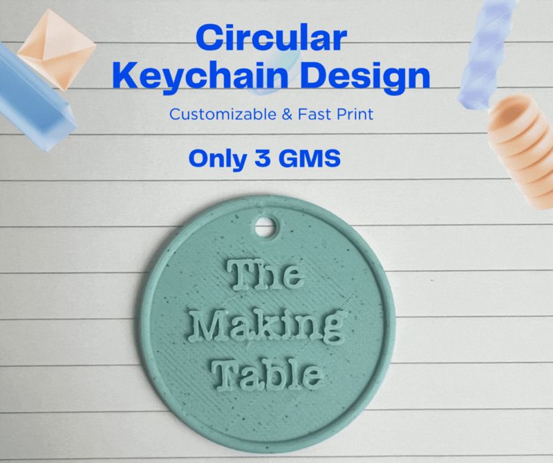 Circular Customizable Keychain