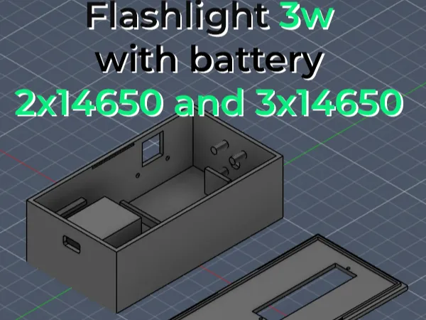 Flashlight 3w 5v with battery 14650 