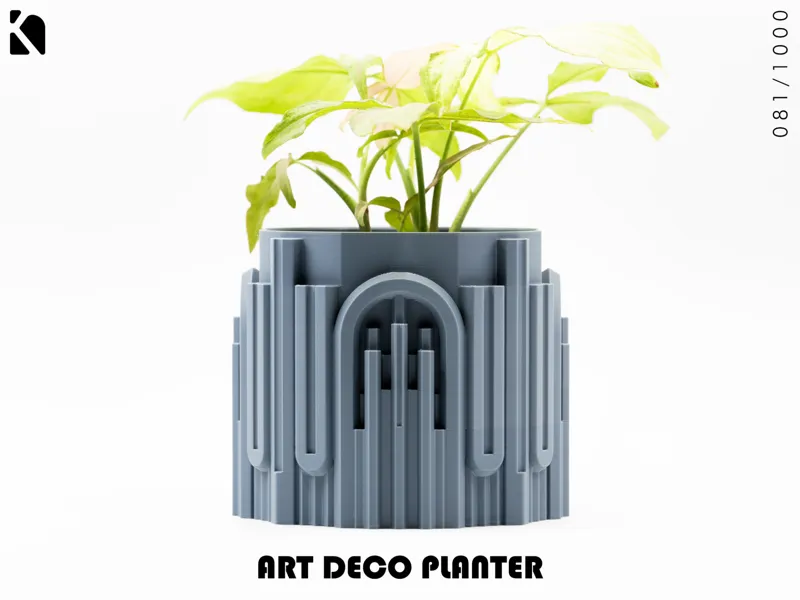 Art Deco Planter | Drip tray included