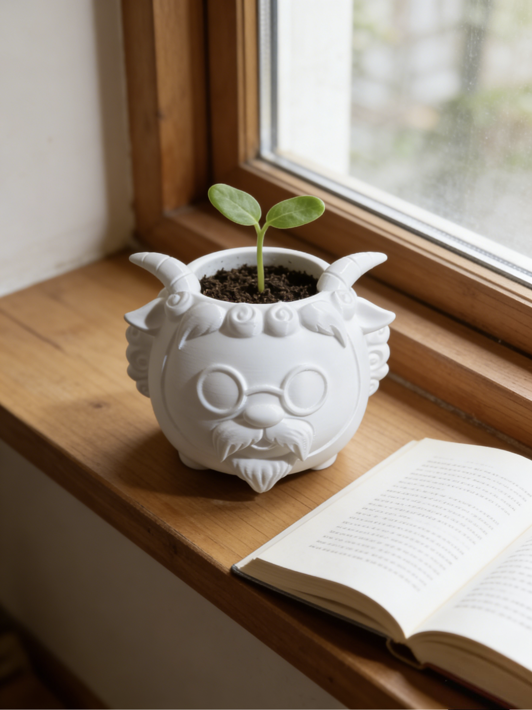 Miniatura 2 do modelo 3D 慢羊羊村长 趣味花盆 小盆栽多肉种植