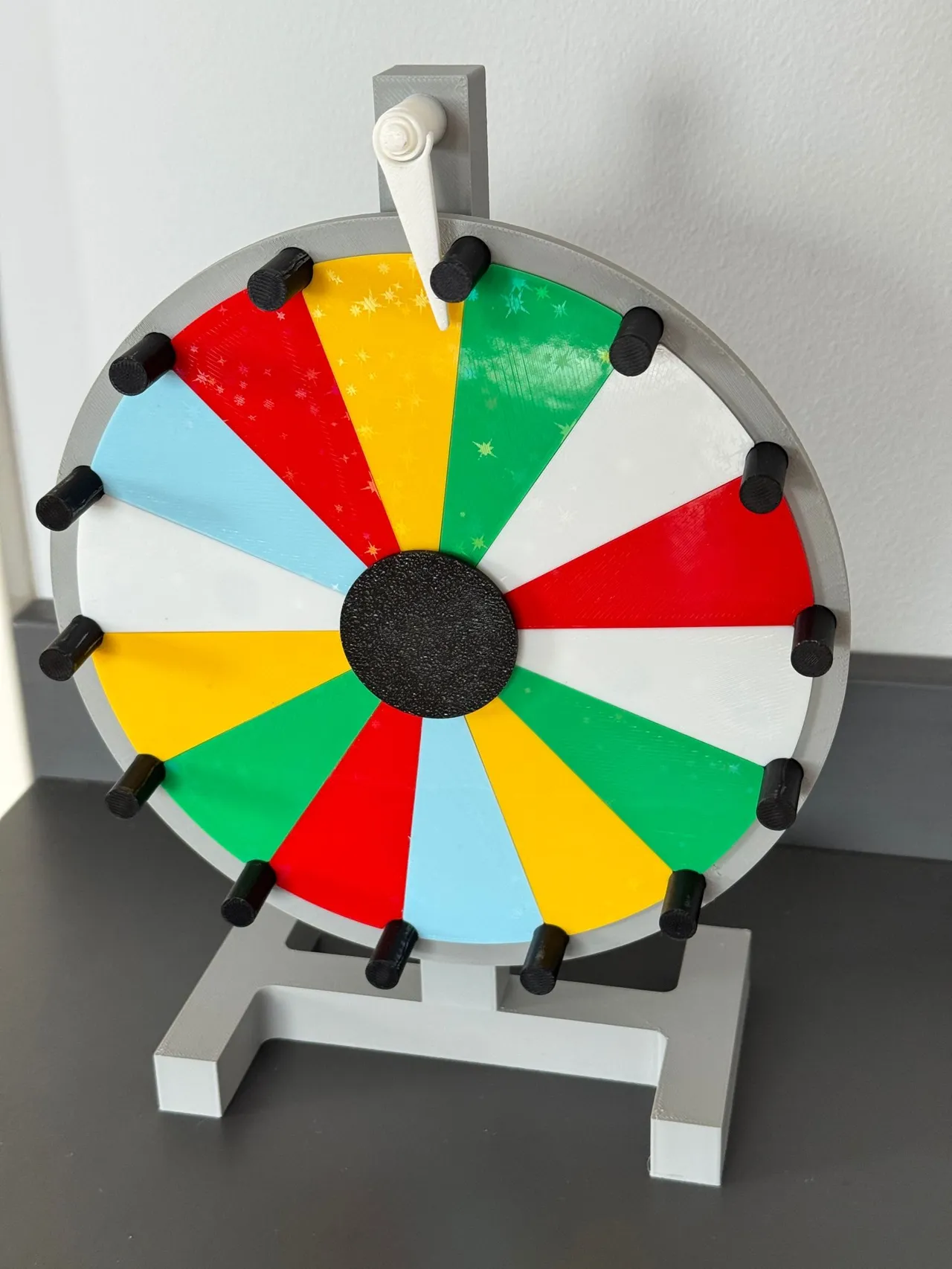 Color Mini Prize Wheel – Easy 3D Print for Parties view 3