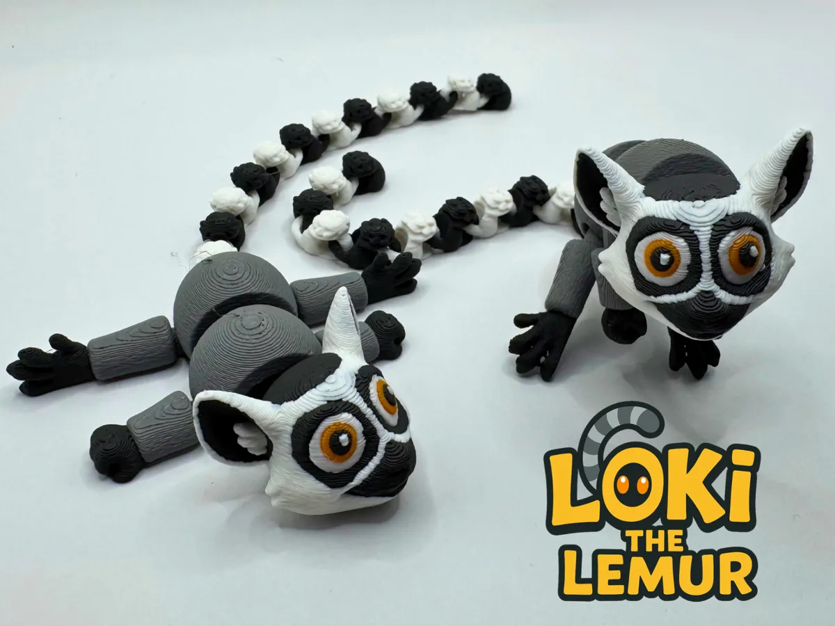 Loki the Lemur – Flexible Fidget Toy - Free 3D Print Model - MakerWorld