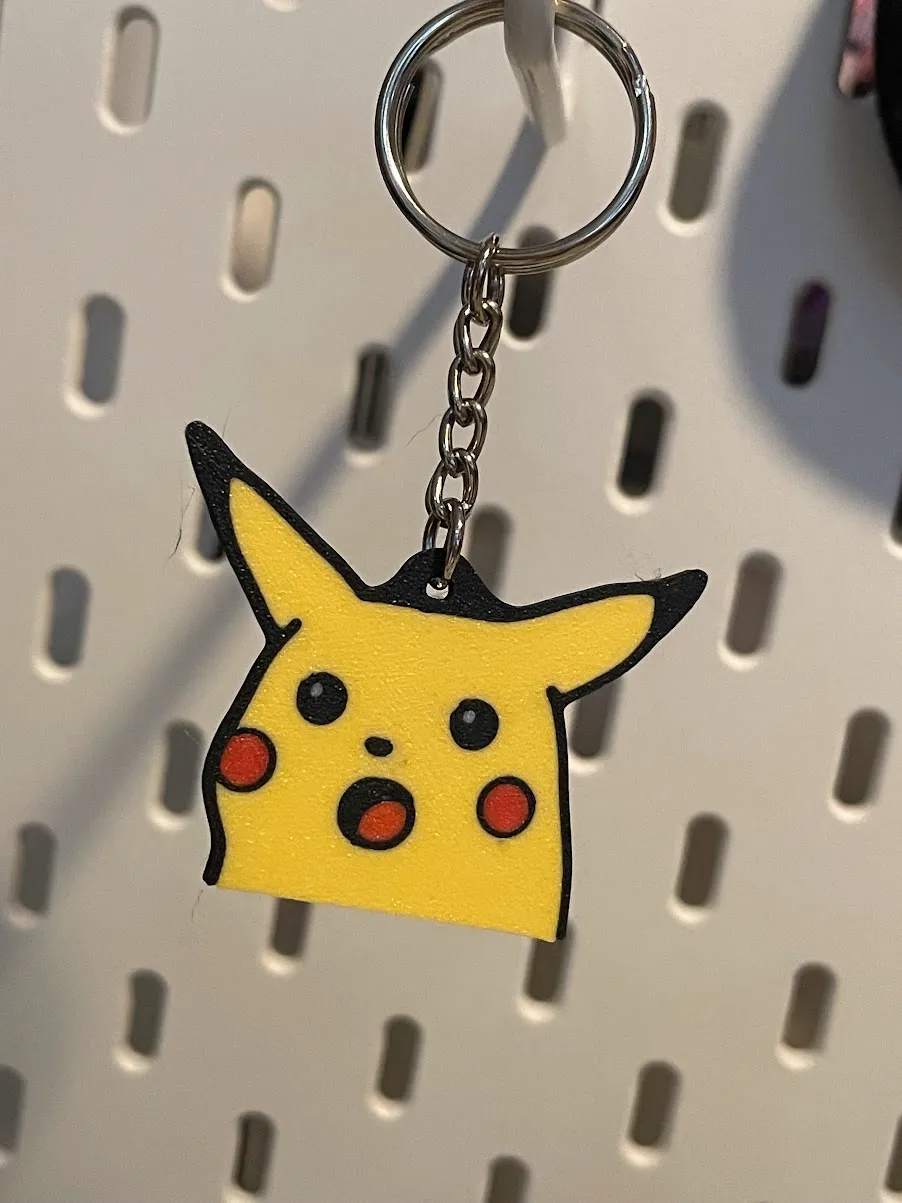 Surprised Pikachu and keychain) by plomdawg MakerWorld