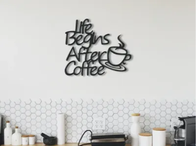 2D wall art life begins after coffee