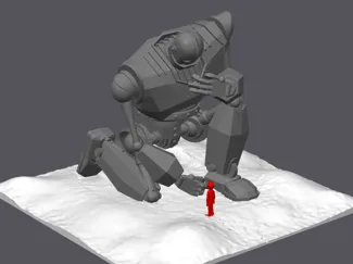 Iron Giant and Hogarth in the snow 