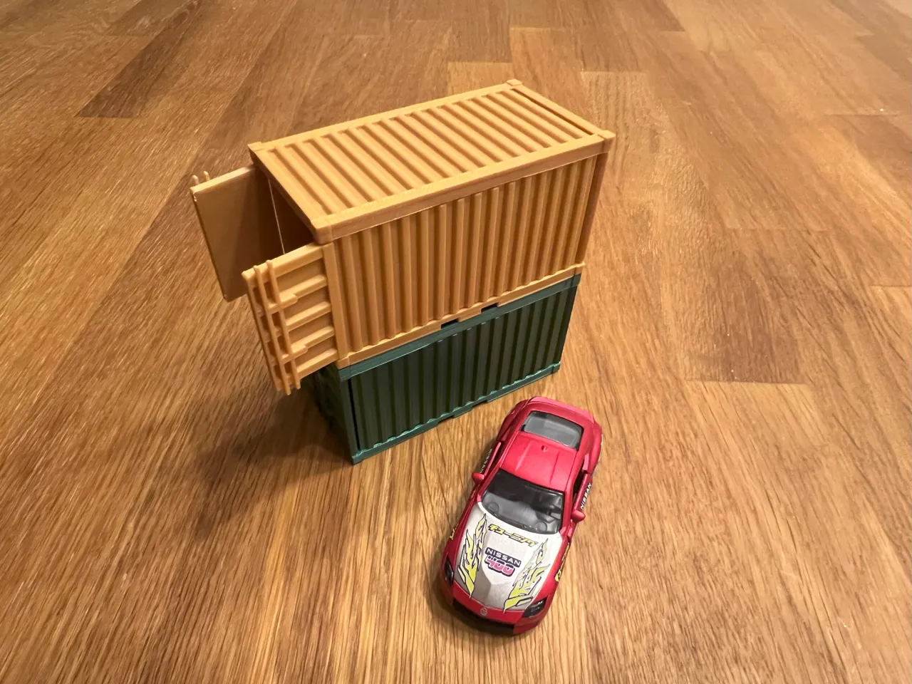 Container 1/64 scale for car diorama garage view 4