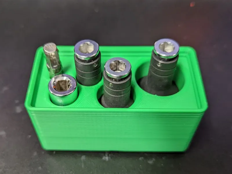 Gridfinity Socket Drive to Hex Drive Holder