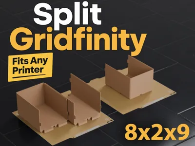 Gridfinity 8x2 Bin 9U A1 Mini Dovetail Split Fit