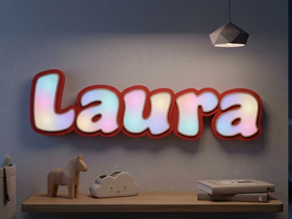 Namenlampe Laura | LED Lampe fürs Kinderzimmer