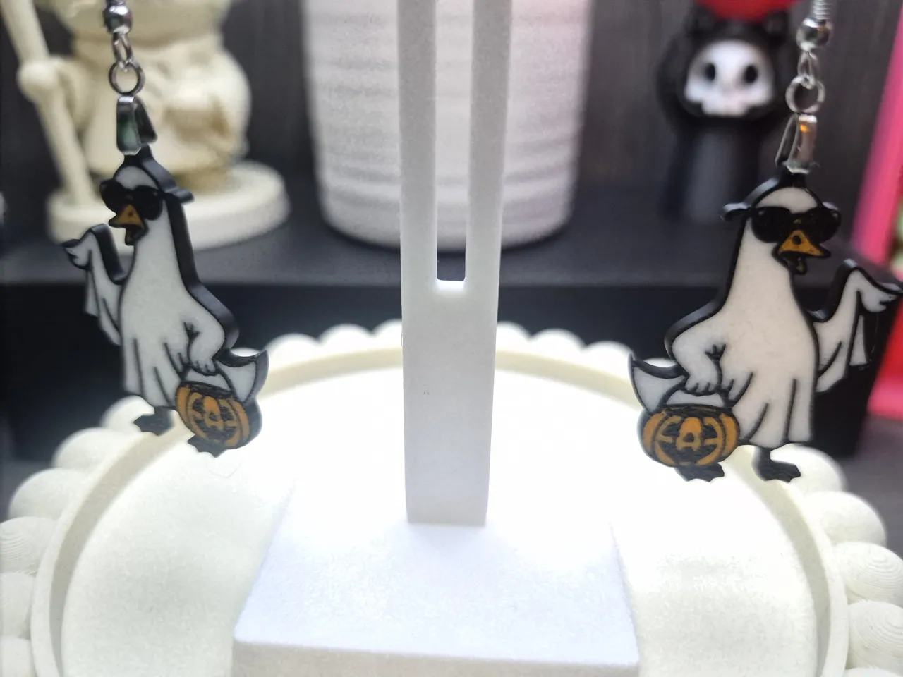 Cool Goose Halloween Earrings view 2