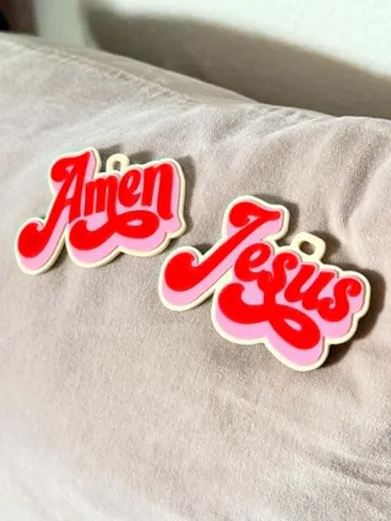Llavero: Jesus Amen Bag Charm Keychain — vista de referencia 3