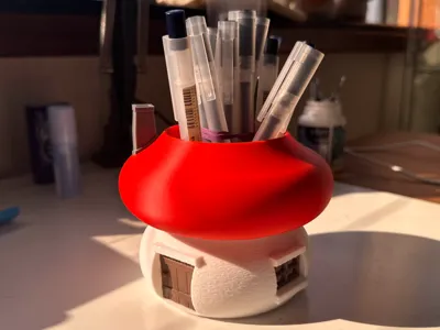 Smurf Hut pen holder