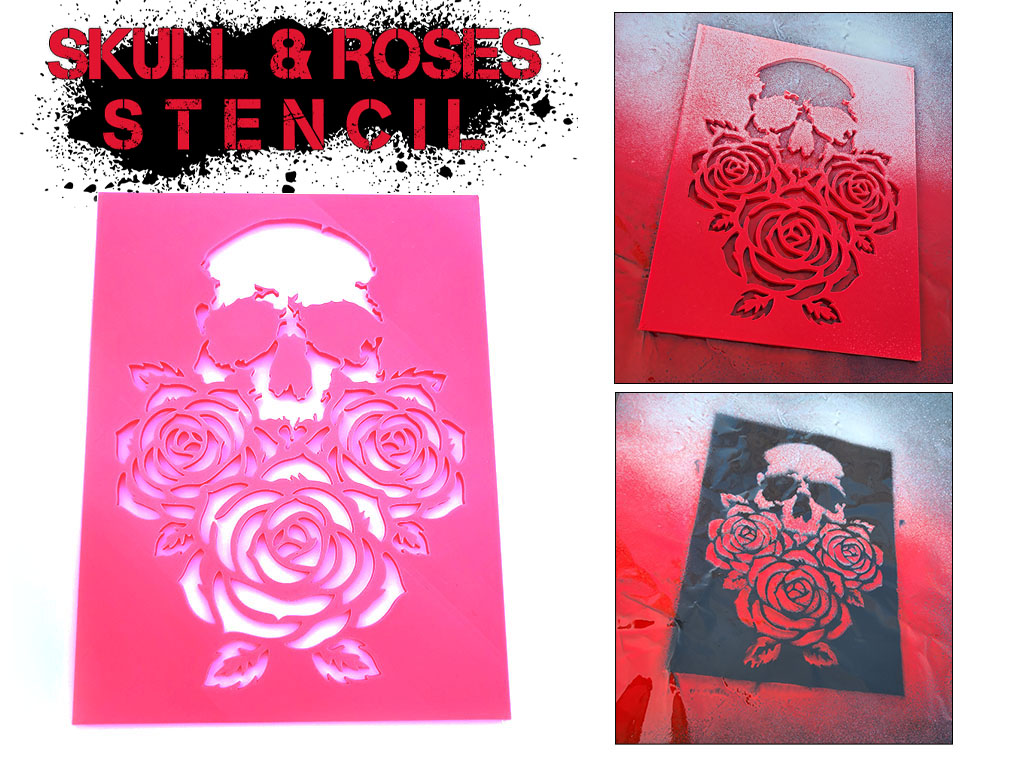 Skull & Roses Stencil
