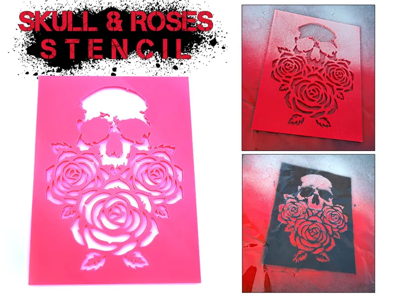 Skull & Roses Stencil