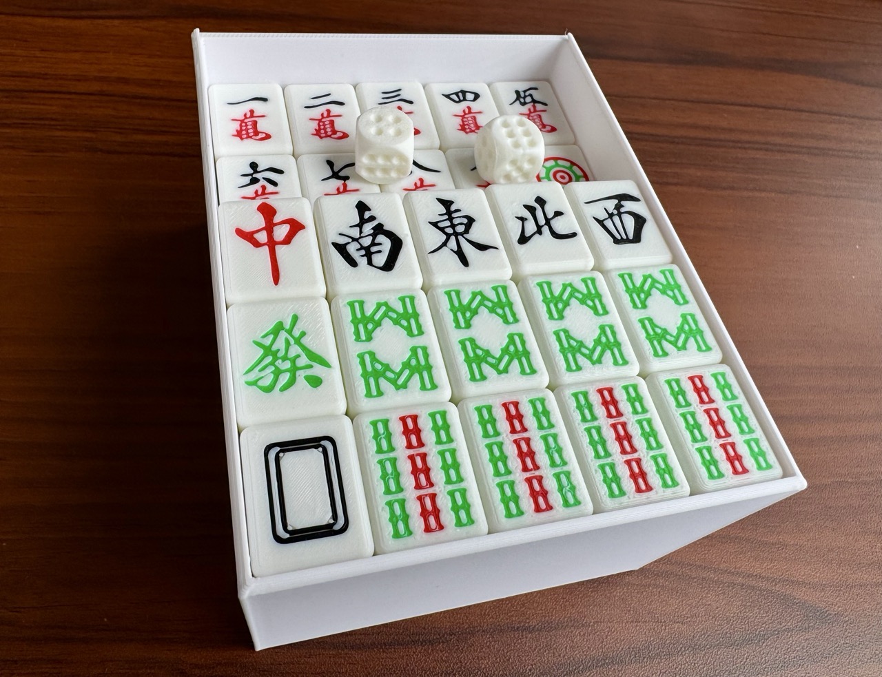 Miniatura 8 do modelo 3D 麻将 凹字 迷你/标准尺寸(含收纳盒 花牌  骰子)