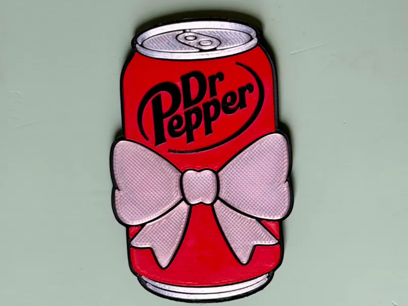 soda can with bow fridge magnet 