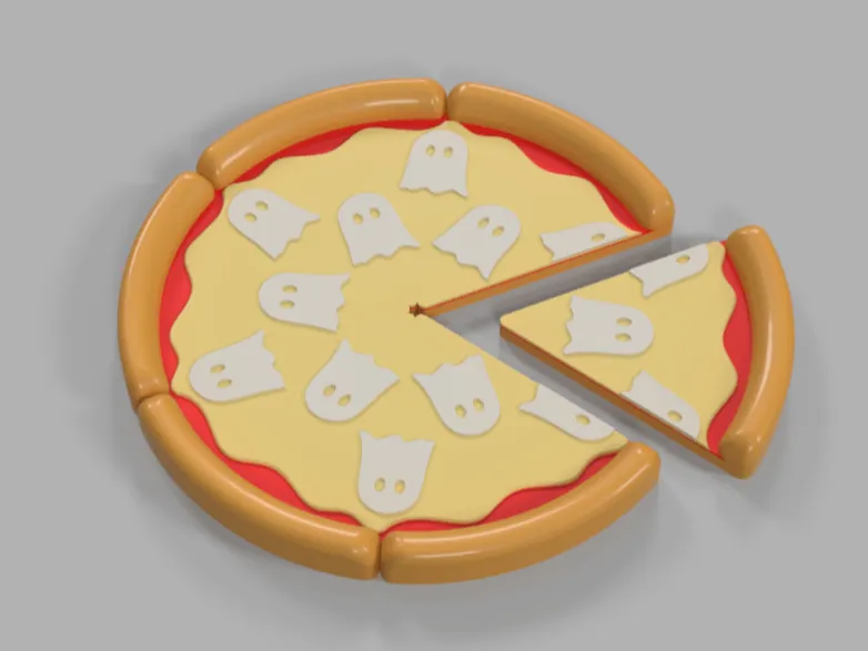 Ghost Pizza Fridge Magnet