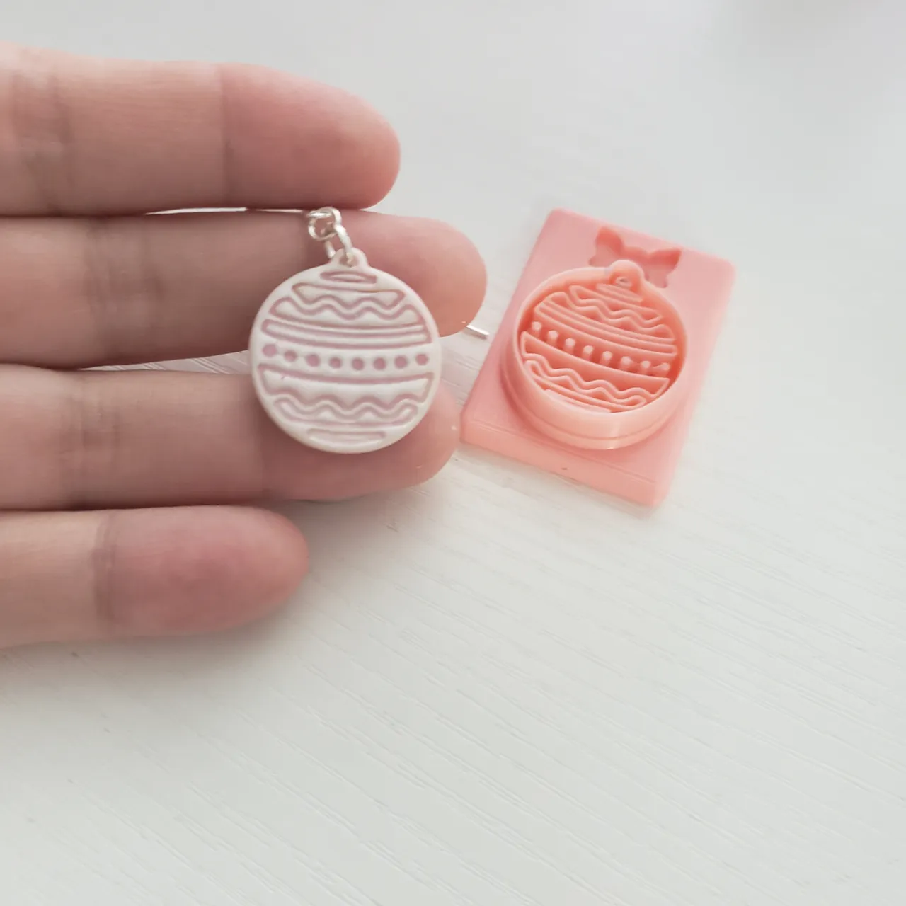 Mini Christmas Ornament PolymerClay Earring Cutter view 3