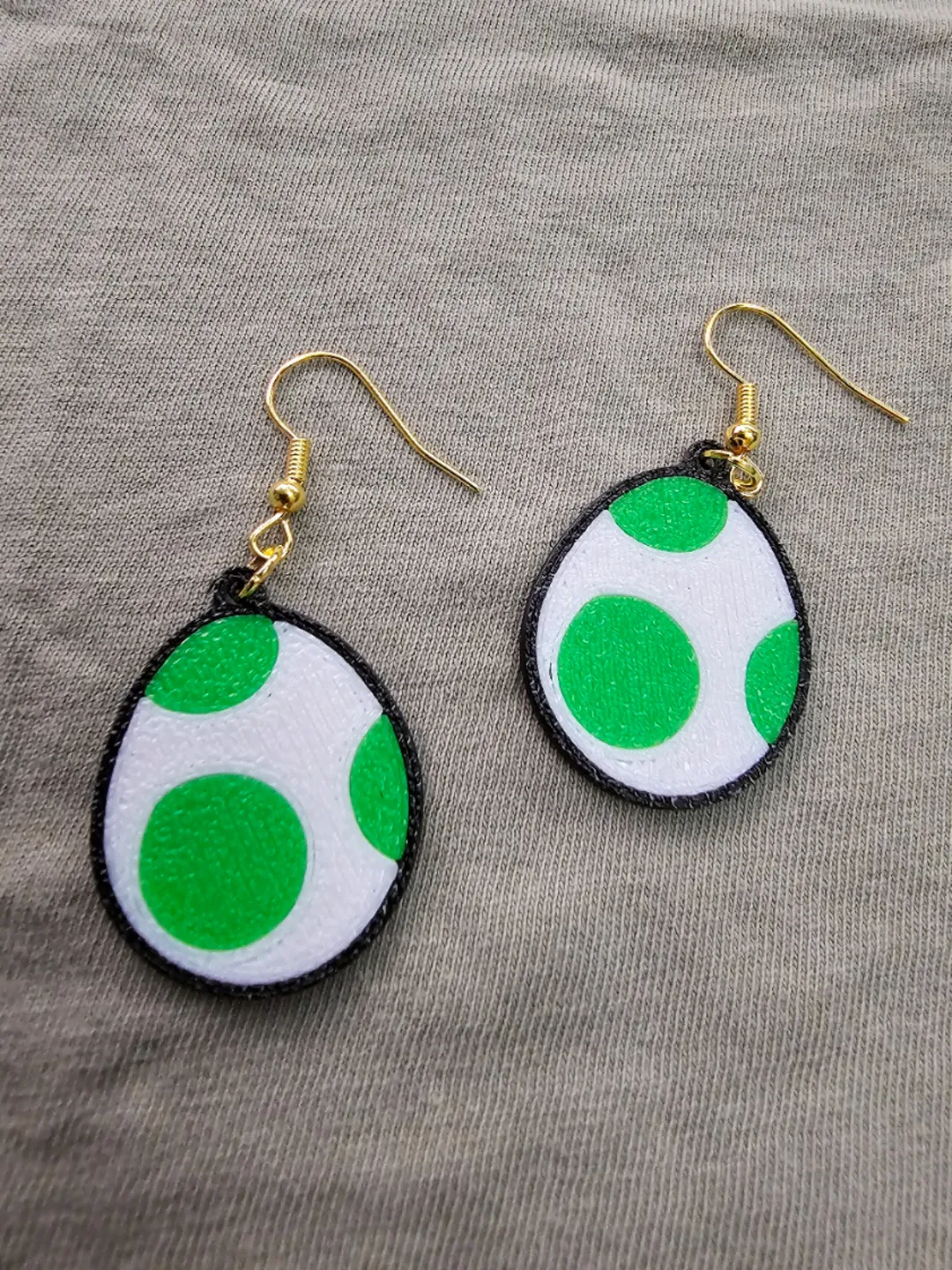 Yoshi egg Earrings - Double-Sided view 2