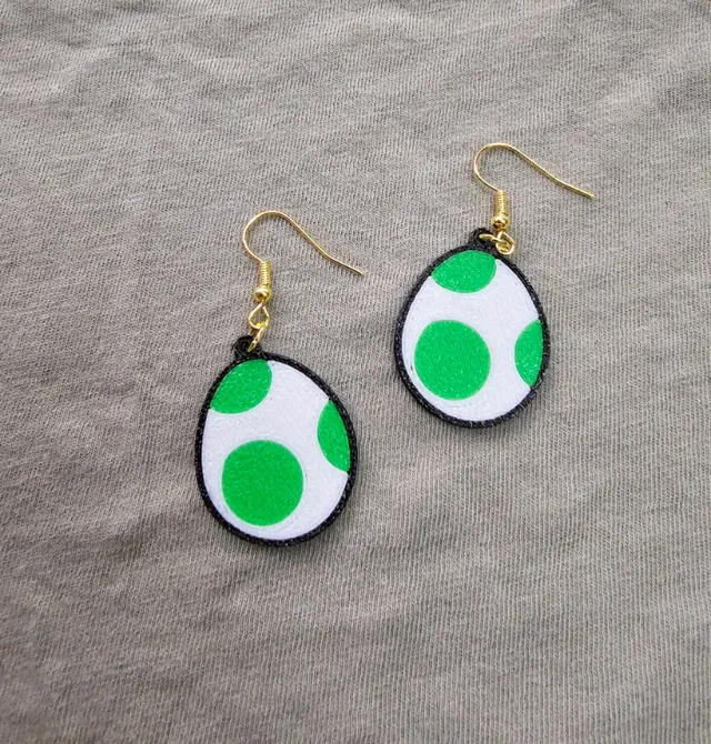 Yoshi egg Earrings - Double-Sided