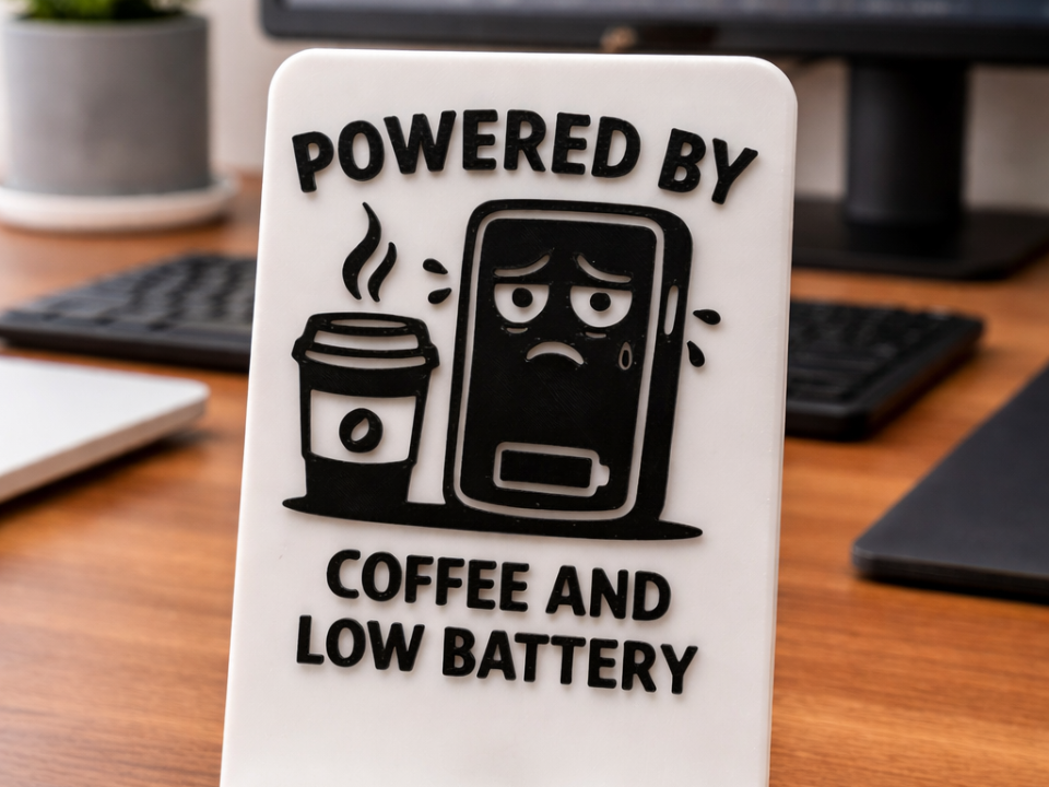 Funny Phone Stand Coffee Low Battery Holder