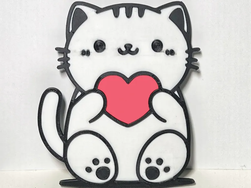 Valentine Cat holding a heart