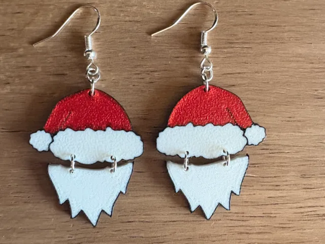 Santa Hat and Beard Earrings
