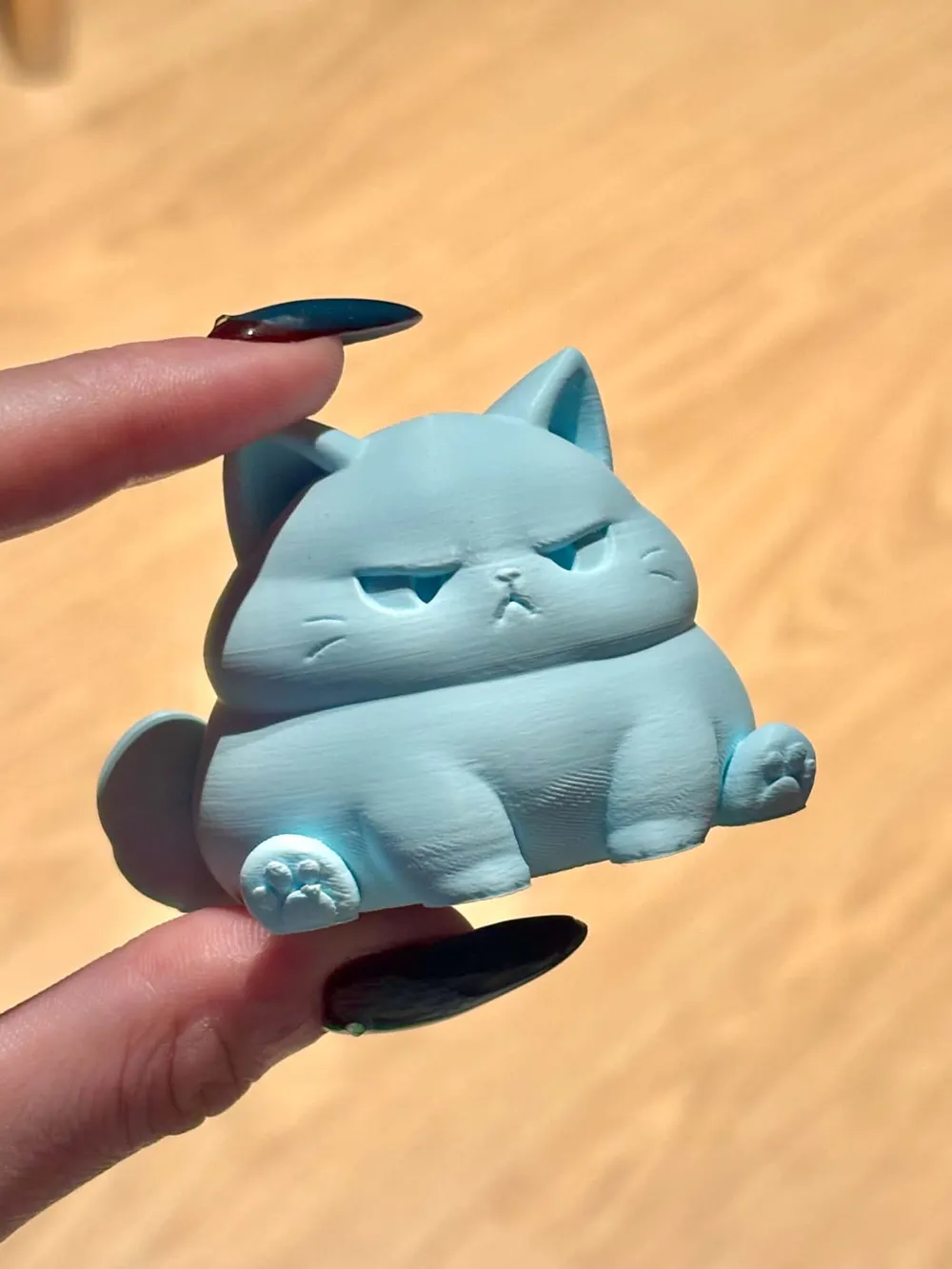 Grumpy Chubby Cat – Cute chibi figurine - Free 3D Print Model - MakerWorld