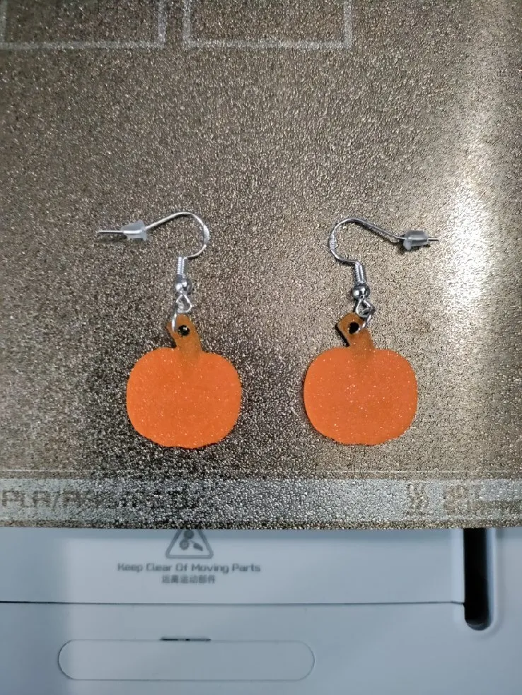 Jack-o-lantern earrings view 2