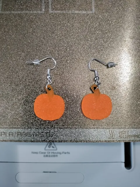 Jack-o-lantern earrings view 2