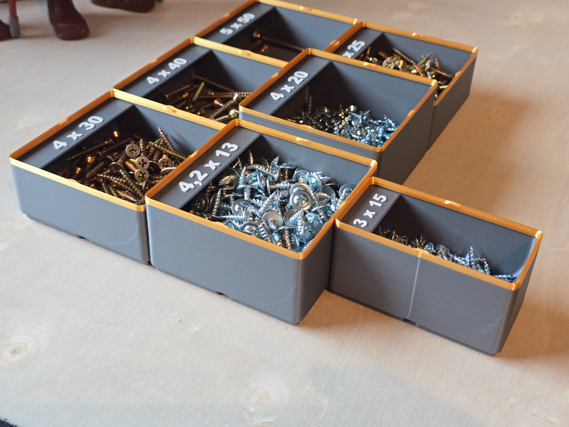 Gridfinity Bins For Wooden Screws