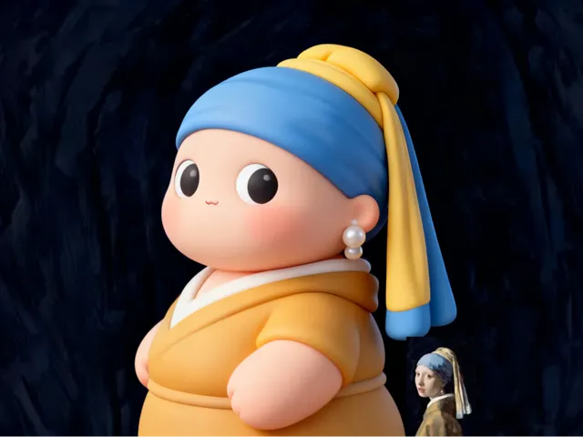 Girl with a pearl earring (chubby version)