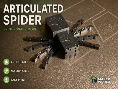 Articulated Spider - Flexi Minecraft Spider 