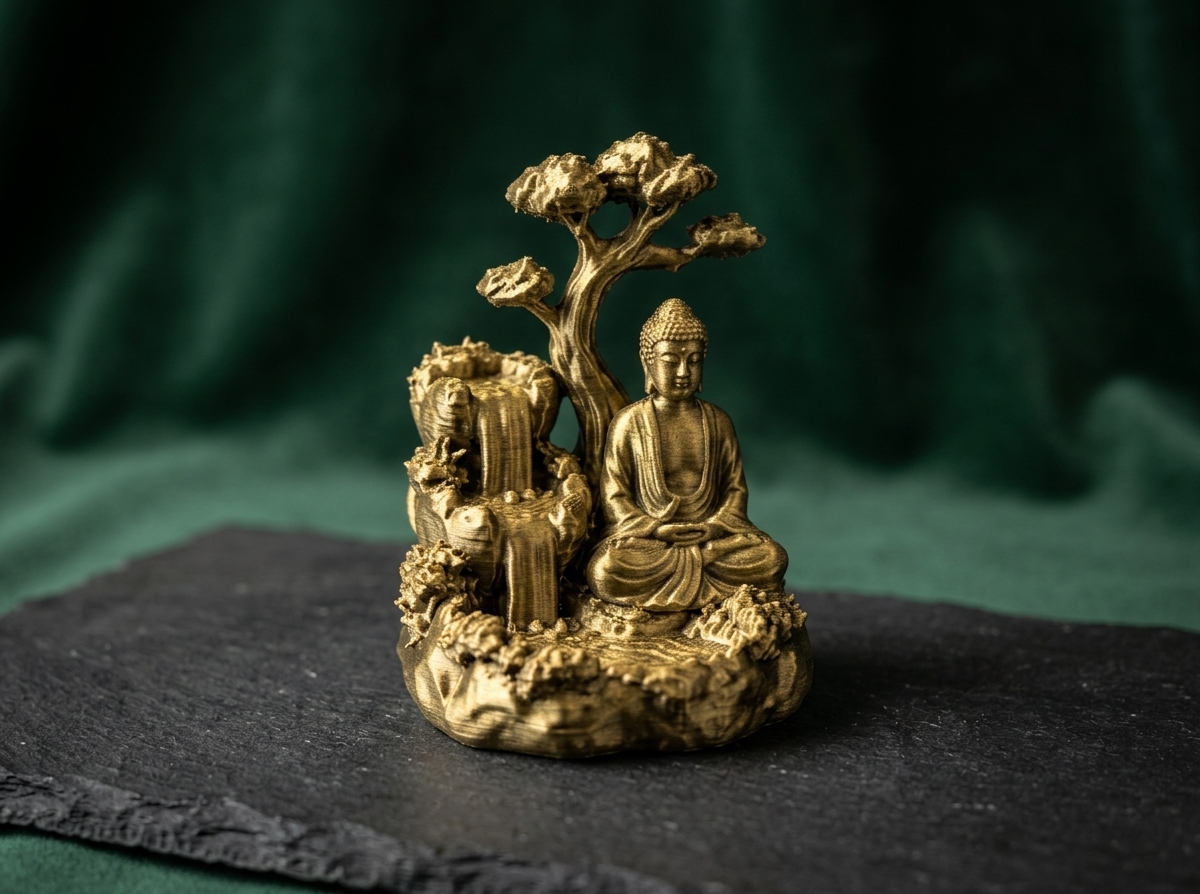 Zen - Diorama de Cascada de Buda y Bonsái - Modelo de impresión 3D ...