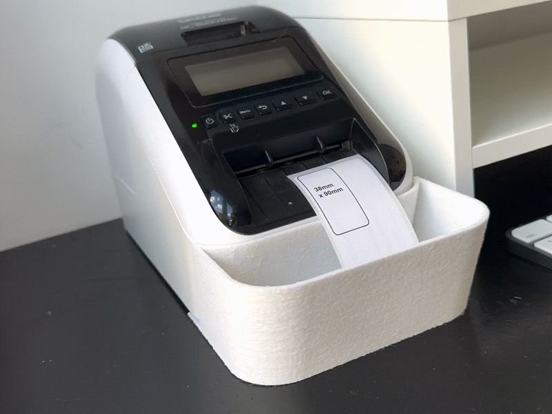 Label catcher for Brother QL-820 NWB/NWBC