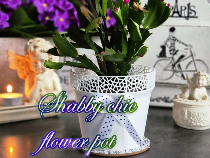 Shabby chic flower pot