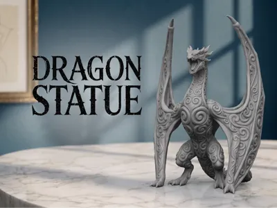 Ornate Filigree Dragon Statue | Decorative Dragon