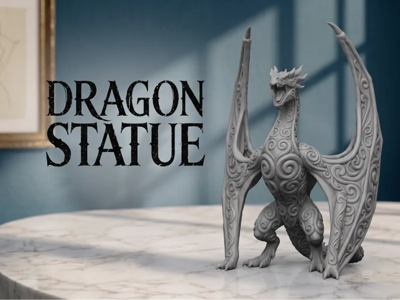 Ornate Filigree Dragon Statue | Decorative Dragon