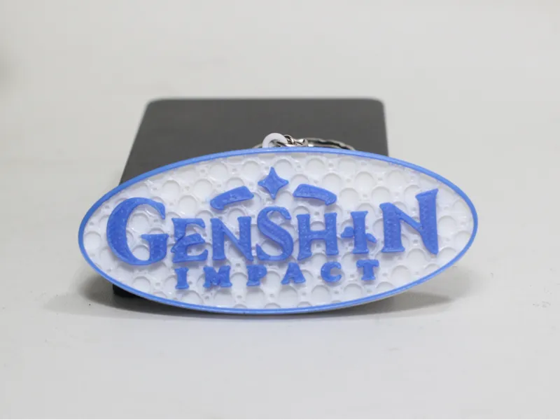 Genshin Impact Keychain with Patterned Base
