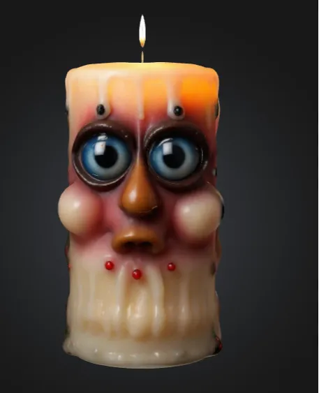 Candle with face