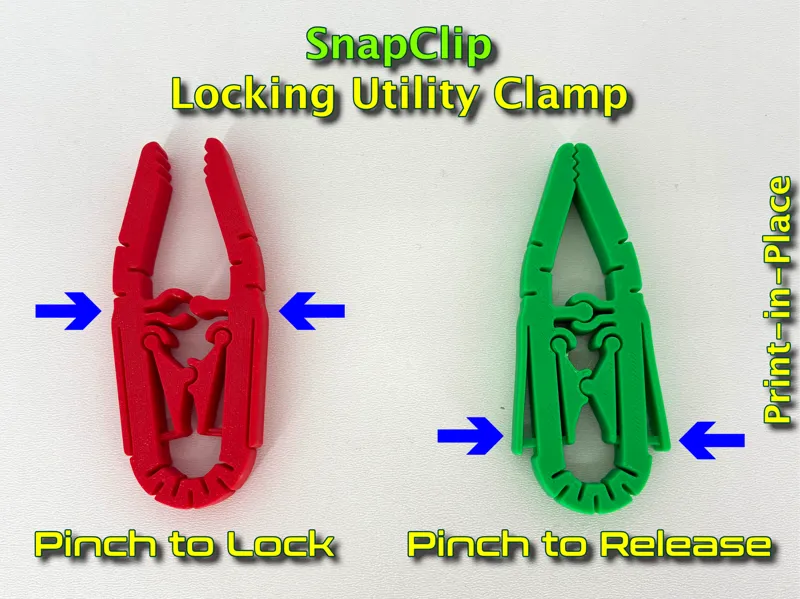 SnapClip: Print-in-Place Locking Utility Clamp