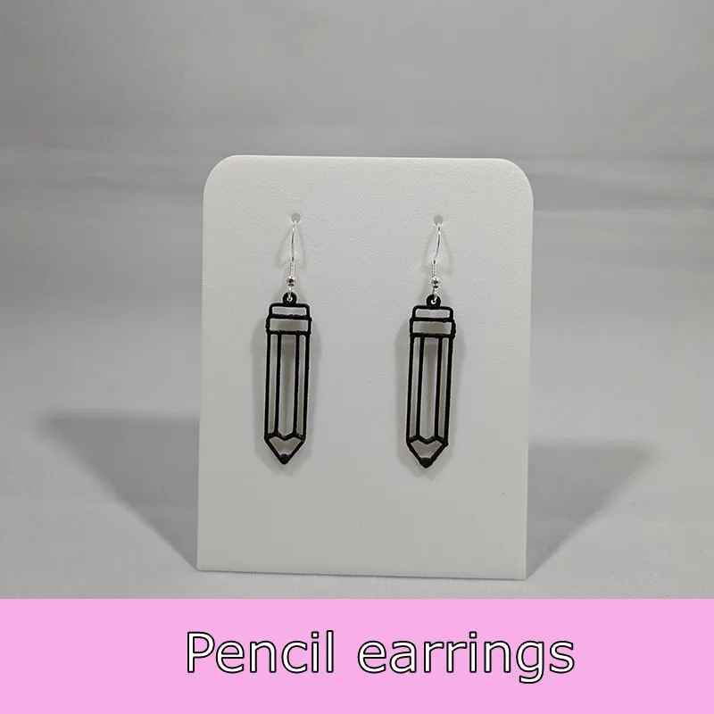 Pencil earrings view 2