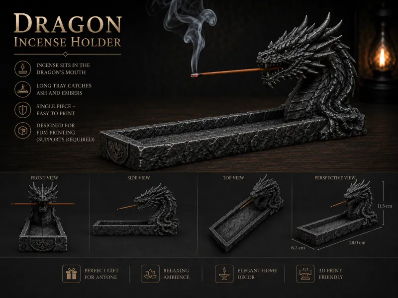 Dragon Incense Holder Tray