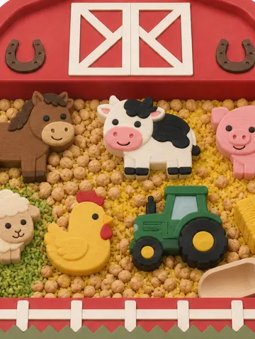 Bandeja organizadora: Barn Sensory Tray – Farm-Themed Sensory Play — vista de referencia 2