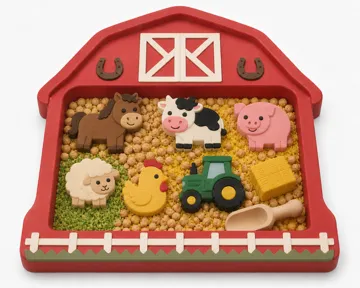 Bandeja organizadora: Barn Sensory Tray – Farm-Themed Sensory Play — vista de referencia 5