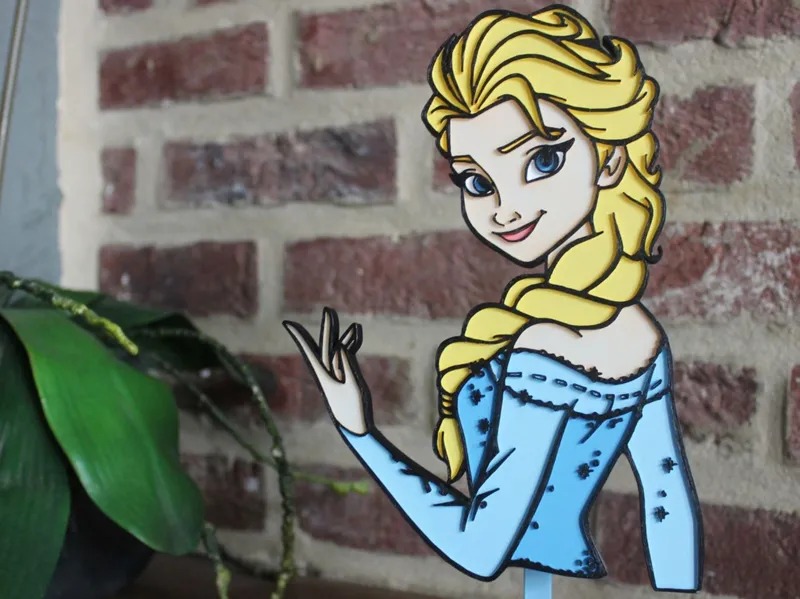 Elsa Frozen plaque décoration Stand