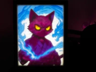 Samurai Cat – Flame Dragon Lithophane