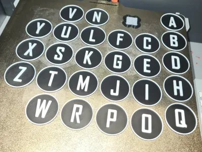 3D Printed Letter Badges A-Z – Alphabet Tags