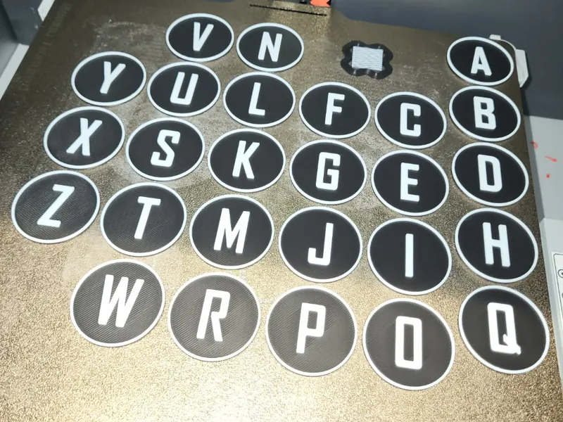 3D Printed Letter Badges A-Z – Alphabet Tags