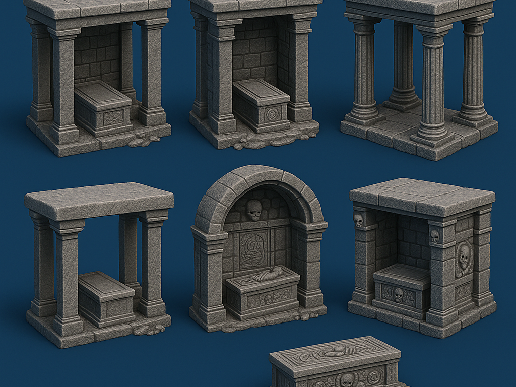 Medieval Stone Tomb Set